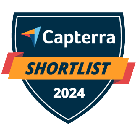 Capterra award badge, showing Xero on the shortlist for 2024